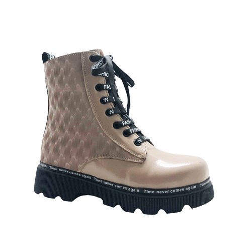 Ботинки демисезонные для девочки, цвет бежевый, молния/шнурки 3126