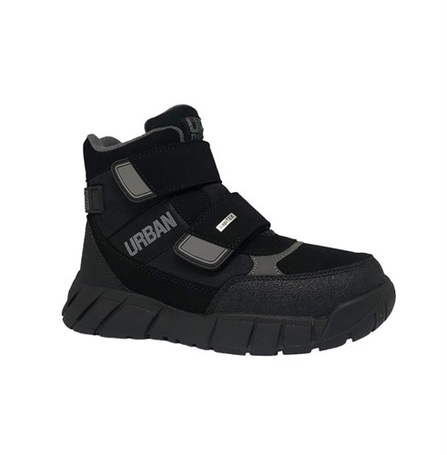 Ботинки демисезонные для подростка, цвет черный/серый, на липучках 3469