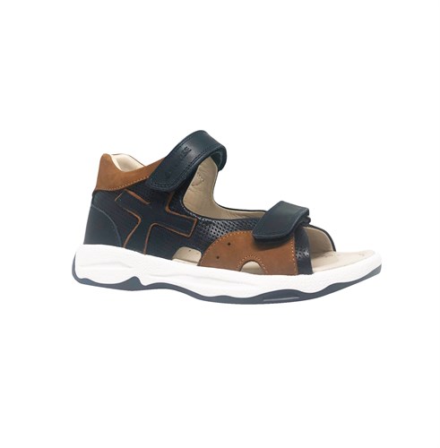 Сандалии для мальчика, цвет темно-синий/коричневый, на липучках 3787