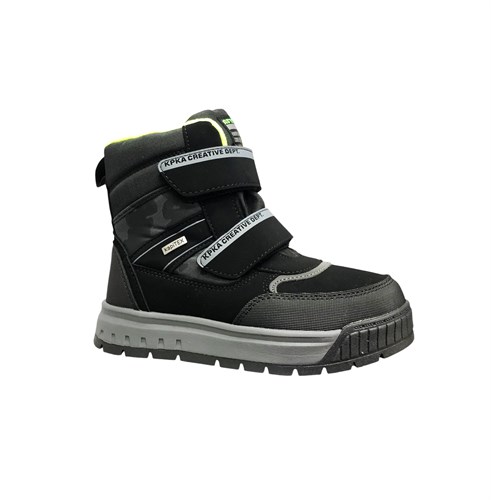 Ботинки для мальчика, цвет черный/серый на липучках 3840