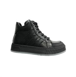 Ботинки демисезонные для подростков, цвет черный, молния/шнурки 3843