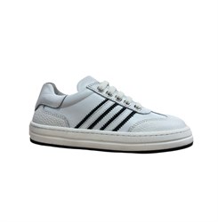 Кеды для мальчика, цвет белый/синий, молния/шнурки 3856