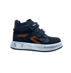 Ботинки кроссовочного типа для мальчика, цвет синий/коричневый, липучки 3872