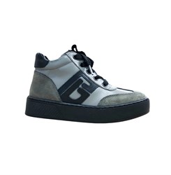 Ботинки кроссовочного типа для мальчика, цвет серый, шнурки, молния 3877