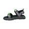 Сандалии для мальчика, цвет черный/зеленый, открытые нос и пятка, на липучках 3322
