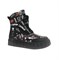 Ботинки демисезонные для девочки, цвет черный (принт буквы), молния/шнурки 3440