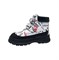 Ботинки демисезонные для девочки, цвет белый (принт)/черный, липучки 3526
