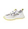 Кроссовки для девочки, цвет белый /желтый (принт), липучки 3591