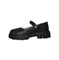 Туфли для девочки, цвет черный (кожа), перфорация, ремешок на липучке 3822